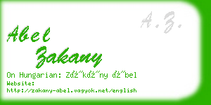 abel zakany business card